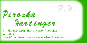 piroska hartinger business card